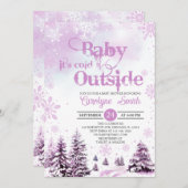 Baby het is Koud Buiten Wintermeisje Baby shower Kaart (Voorkant / Achterkant)