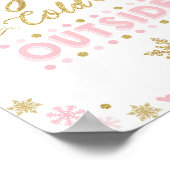 Baby Het is koud buiten Wintersnowflake roze goud Poster (Hoek)