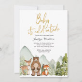 Baby het is koud buiten Woodland Animal Baby showe Kaart (Voorkant)