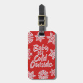Baby Het is koud buiten zichtbaar kerstrood Bagagelabel (Voorkant verticaal)