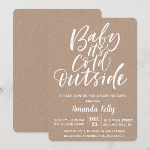 Baby het is koud buitenModerne baby shower uitnodi Kaart