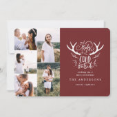 Baby het is koud hert multi foto kerst feestdagenkaart (Voorkant)