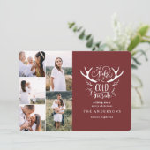 Baby het is koud hert multi foto kerst feestdagenkaart (Staand voorkant)