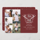 Baby het is koud hert multi foto kerst feestdagenkaart (Voorkant / Achterkant)