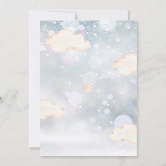 Baby Het Is Koud Teddybeer Winter Babyfeestje Kaart (Achterkant)