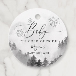 Baby Het is koude buitengrijze winterdouwer Bedankjes Labels