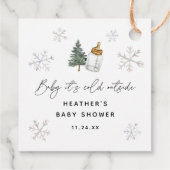 Baby Het is koude buitenste winterse Baby shower F Bedankjes Labels (Achterkant)
