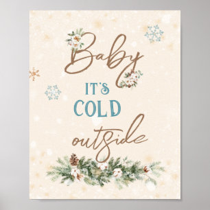Baby Het is koude buitenwinterse Cozy Living Room Poster
