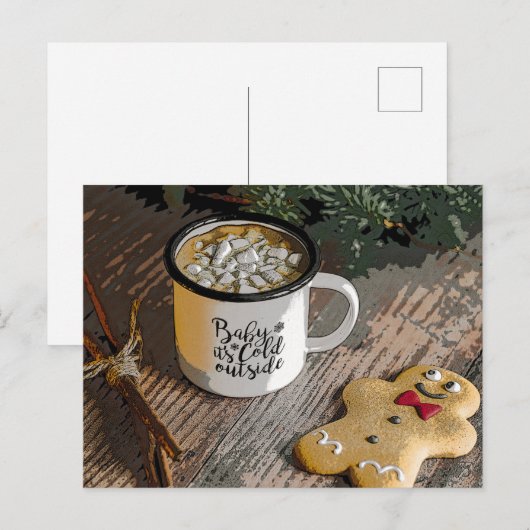 Baby Het is koude kerst. Briefkaart (Voorkant / Achterkant)