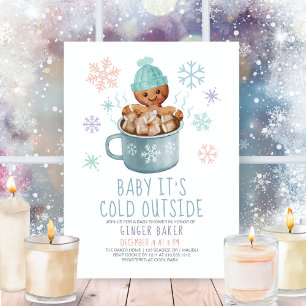 Baby het is koude koekjes en cacaobabyboy shower kaart