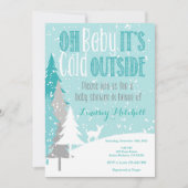 Baby Het is Koude Uitnodiging Buiten Baby shower (Voorkant)