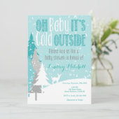 Baby Het is Koude Uitnodiging Buiten Baby shower (Staand voorkant)