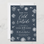 Baby Het is Koude Uitnodiging buiten Kerstmis (Voorkant)