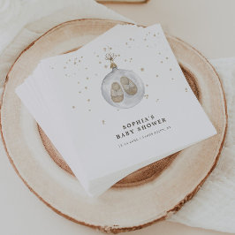 Baby het koud is buiten het winterBaby shower Servet