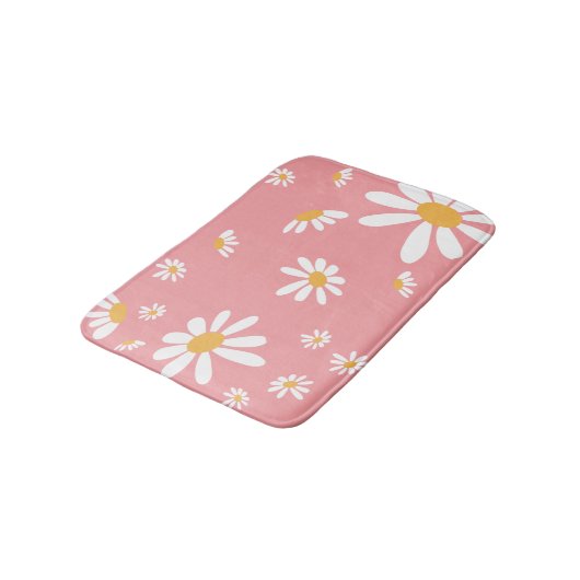 Baby Hippie Pink Daisy Bath Mat (Gekanteld)