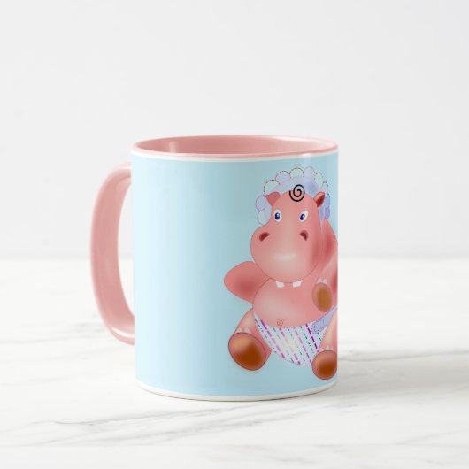 Baby Hippo Grappige Mok (Voorkant links)