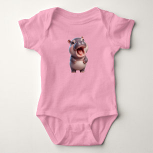 Baby Hippo Hippopotamus Schattige Chibi Romper
