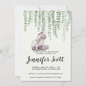 Baby Hippo Jungle Baby shower Invitation (Devant)