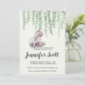 Baby Hippo Jungle Baby shower Invitation (Debout devant)