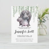 Baby Hippo Jungle Baby shower Invitation (Debout devant)