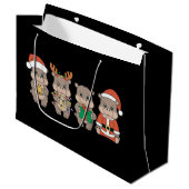 Baby Hippo Moo Deng Christmas Groot Cadeauzakje (Voorkant Gekanteld)