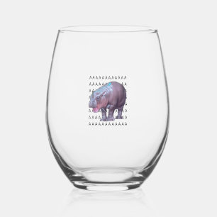 Baby Hippo Moo Deng Tanktop Wijnglas Zonder Voet