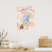 Baby Hippo Sweet Cheeks Neem een Poster (Keuken)