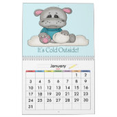 Baby Hippopotames Calendrier des enfants (Jan 2027)