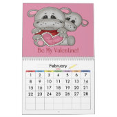 Baby Hippopotames Calendrier des enfants (Feb 2026)