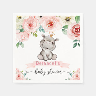 Baby Hippopotamus Princess Baby shower Servet