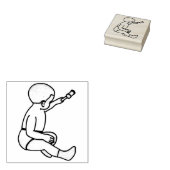 Baby Holding hamer schets voor scrapbooking Rubberstempel (Gestempeld)