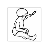 Baby Holding hamer schets voor scrapbooking Rubberstempel (Afrduk)