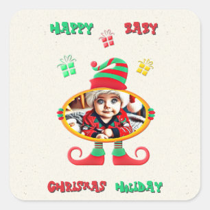 Baby Holiday Vierkante Sticker