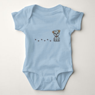 Baby hond met voetafdrukken T-shirt