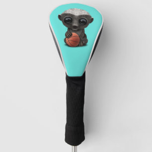 Baby honingbadger die met honkbal speelt golfheadcover