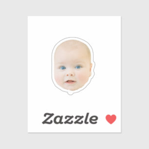 Baby hoofd Foto sticker voor 1e verjaardagsfeest