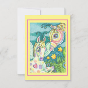 BABY HORSE FAIRY, SPRING BIRTH ANNOUNCEMENT CARDS NOTITIEKAARTJE