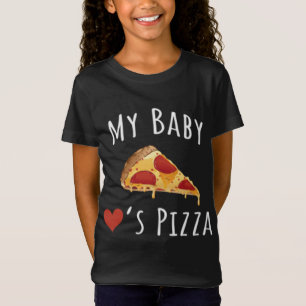 Baby houdt van Pizza Zwangere mam Pizza Belly Zwan T-shirt