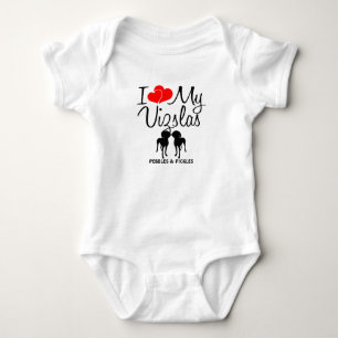 Baby houdt van twee Vizsla-honden Romper