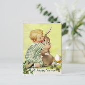 BABY HUGGGGGENDE EENVOUDIGE BUNNY FEESTDAGENKAART (Staand voorkant)