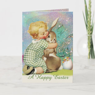 BABY HUGGGMATIGE BUNNY IN BLUE SPARKLES FEESTDAGEN KAART