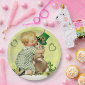 BABY HUGGING RABBIT IRISH ST. PATRICK'S DAY PARTY PAPIEREN BORDJE (Feest)