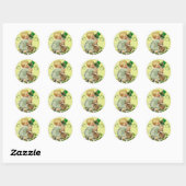 BABY HUGGING RABBIT IRISH ST. PATRICK'S DAY PARTY RONDE STICKER (Vel)