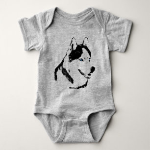 Baby Husky Bodysuit Baby Siberian Husky One-stuk