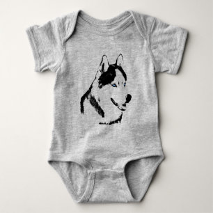 Baby Husky Creeper Husky Dog Baby Bodysuit