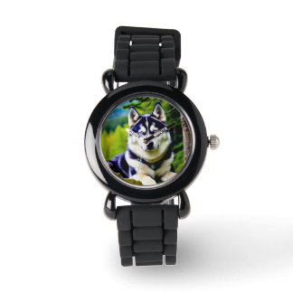 Baby Husky Kind Custom Design Watch Horloge