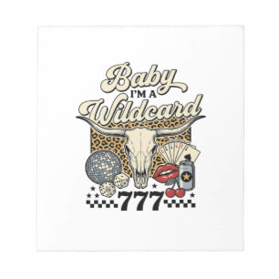 Baby Ik ben een Joker Vintage Western Casino Shirt Notitieblok