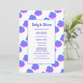 Baby in bloei Baby shower blauw Paarse roze Schatt Kaart (Staand voorkant)