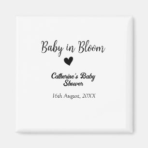Baby in bloei baby shower eenvoudig zwart hart dat magneet