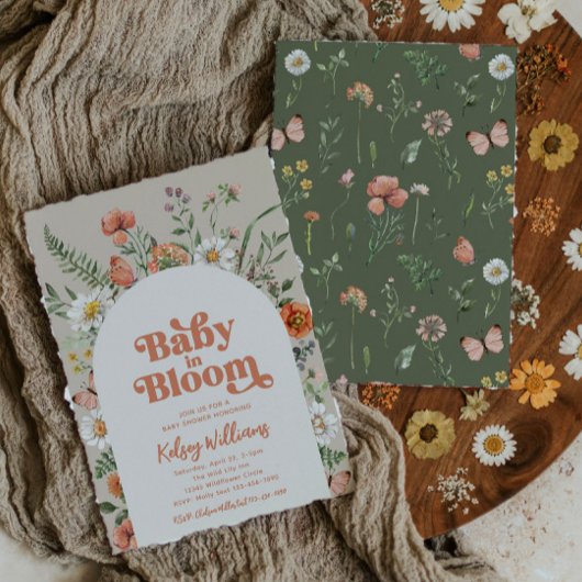 Baby in bloei Baby shower uitnodiging | Wilde Baby